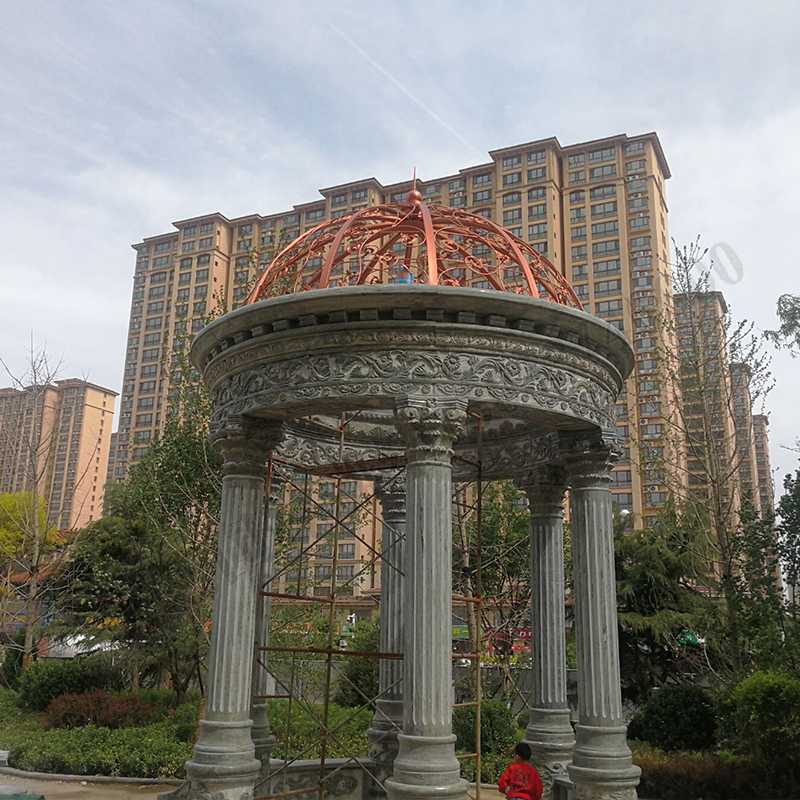 歐式景觀亭子，小區(qū)石雕涼亭，大理石石材亭子