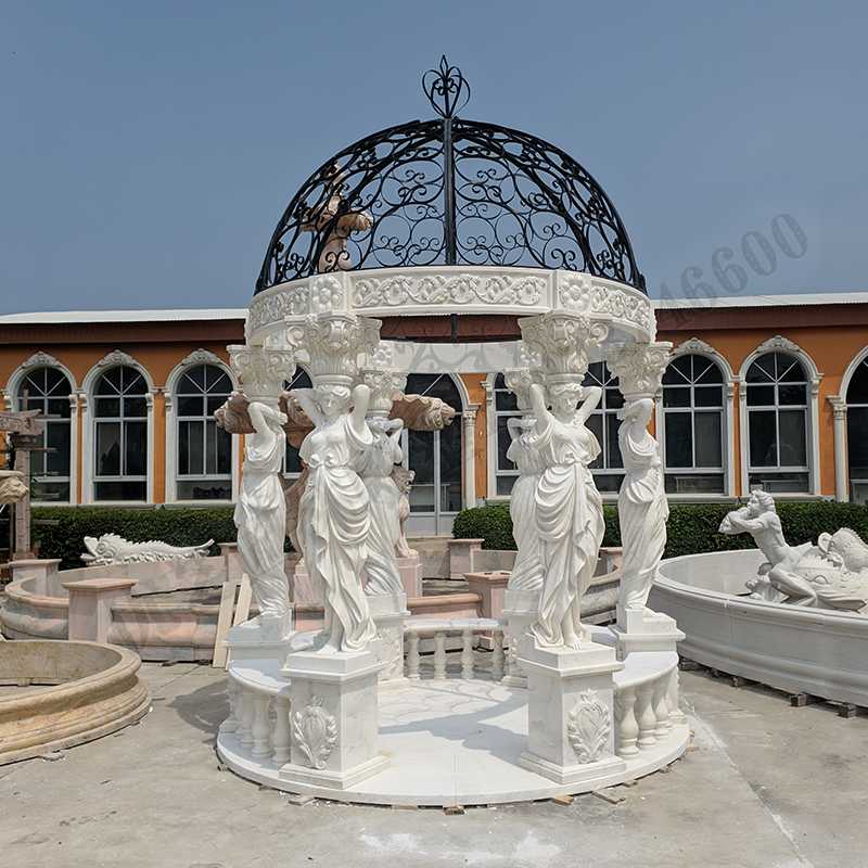 歐式人物涼亭，歐式石雕涼亭，石雕人物涼亭