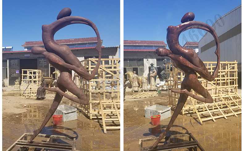 跳舞人物銅雕塑，銅舞蹈雕塑，銅抽象人物