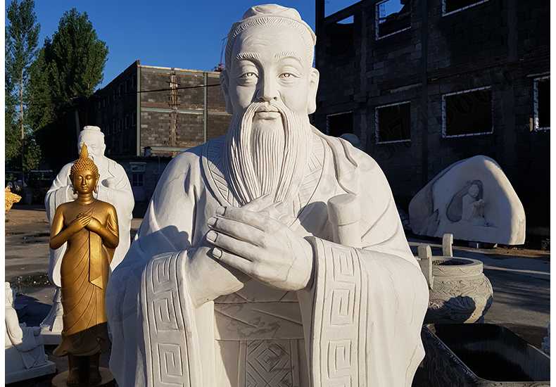 石雕孔子像，大理石孔子像，漢白玉孔子像