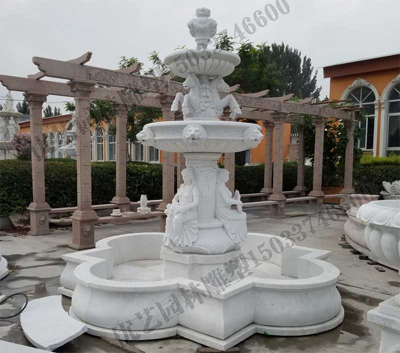 大理石噴泉，歐式人物動(dòng)物噴泉，室外景觀噴泉定制