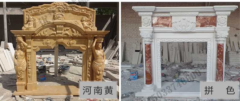 石雕壁爐架款式，定制石雕壁爐架，石雕壁爐架廠家