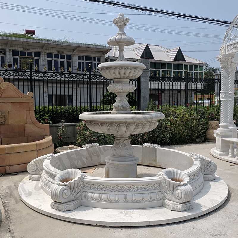 景觀(guān)噴泉定制，園林石雕噴泉，大理石噴泉