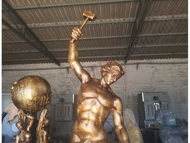 自我雕刻銅雕塑，銅自我雕刻雕塑，雕刻自我銅人物雕塑