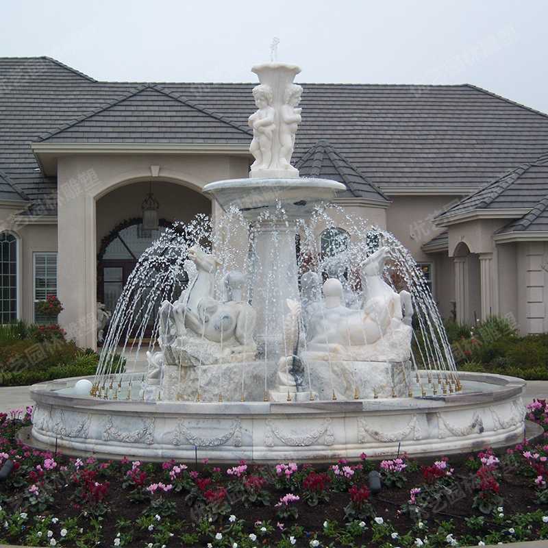 石雕噴泉，大理石噴泉，人物石雕噴泉