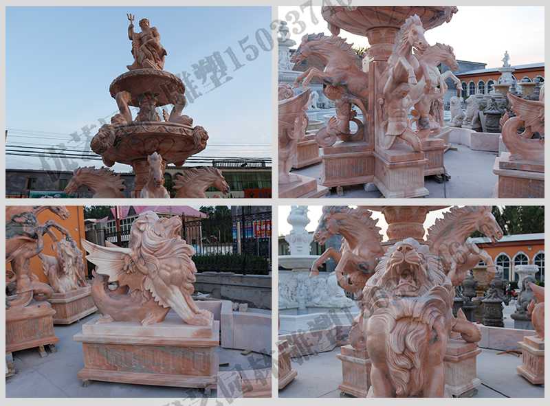 大理石景觀噴泉，石雕噴泉廠家，歐式人物動(dòng)物噴泉