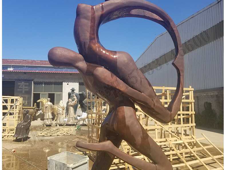 銅舞蹈人物雕塑，跳舞人物銅雕塑，純銅抽象雕塑