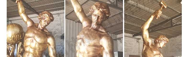 自我雕刻銅雕塑，銅人物雕塑，雕刻自我銅雕塑