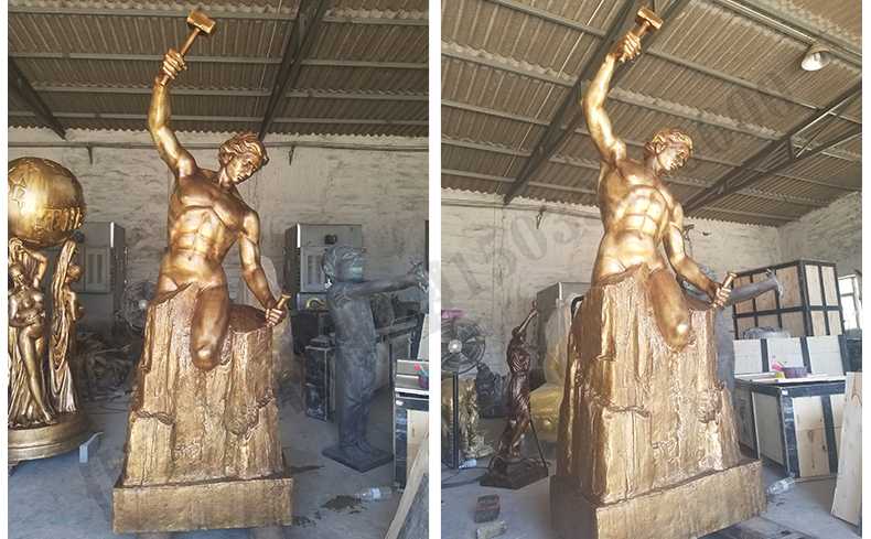 雕刻自我人物雕塑，銅雕刻自我，自我雕刻純銅雕塑