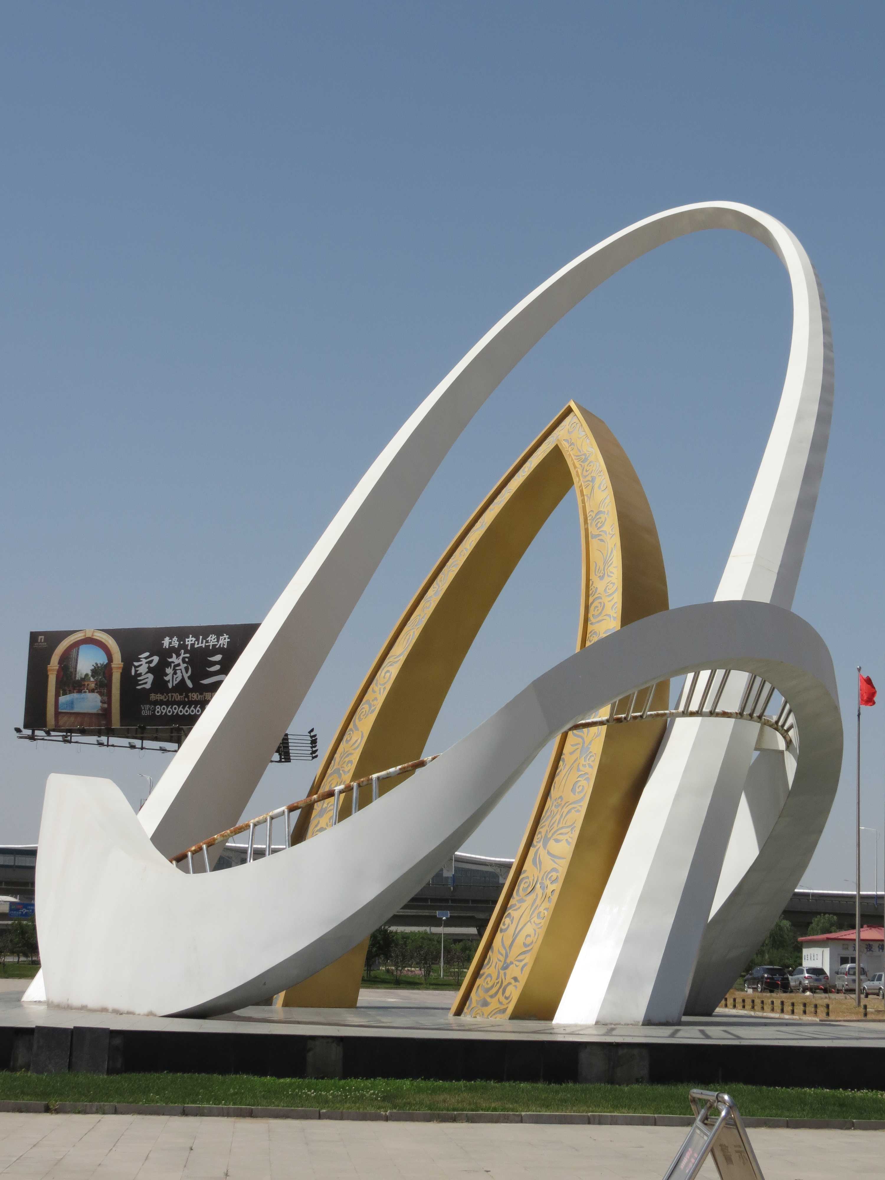 機場大型雕塑，不銹鋼機場雕塑，不銹鋼廣場景觀