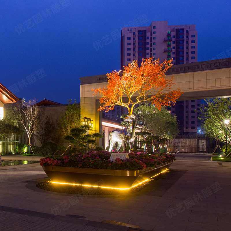 不銹鋼鹿，不銹鋼雕塑廠家，定制不銹鋼雕塑