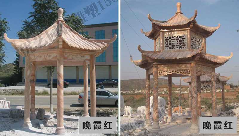 中式大理石涼亭，石雕涼亭廠家，石雕景觀涼亭定制