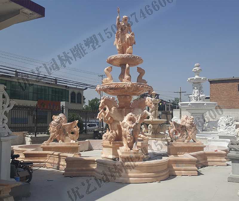 大理石景觀噴泉，歐式大型噴泉，石雕噴泉廠家