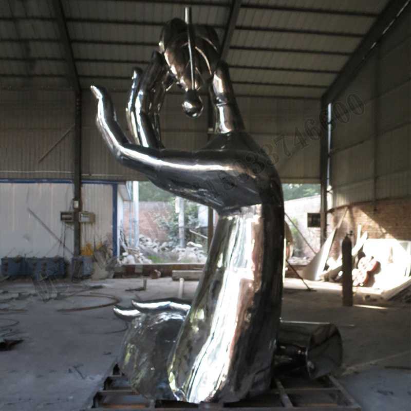 保護水資源雕塑，珍惜水資源雕塑，不銹鋼水滴雕塑