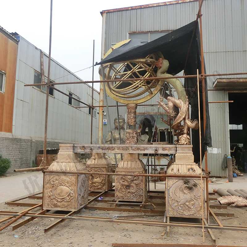 渾天地動(dòng)儀，銅地震儀雕塑，銅地動(dòng)儀景觀