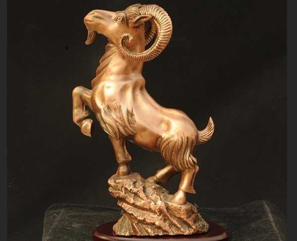 銅山羊雕塑，家居景觀雕塑