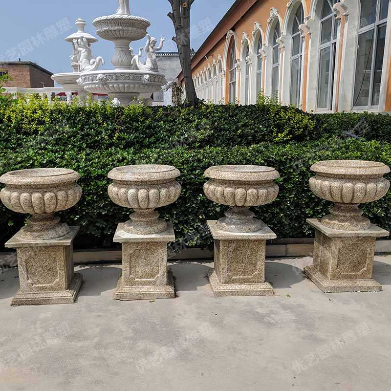 景觀石材花盆，花崗巖花缽