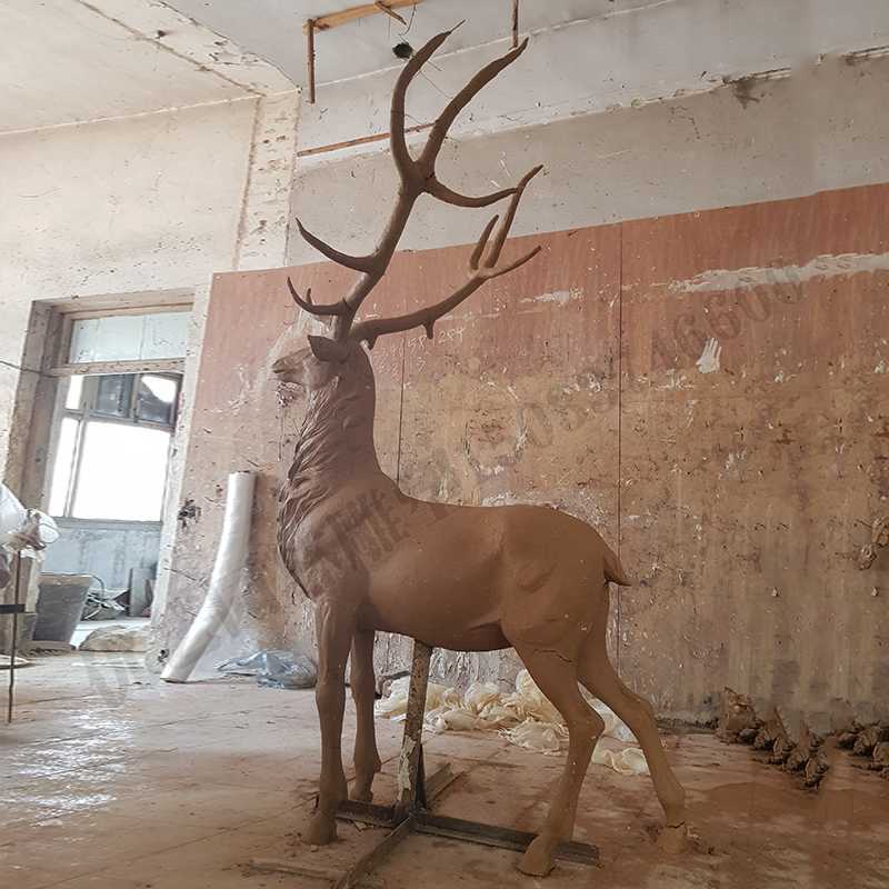 銅鹿模型，銅麋鹿雕塑，麋鹿模型，銅麋鹿泥模3.jpg