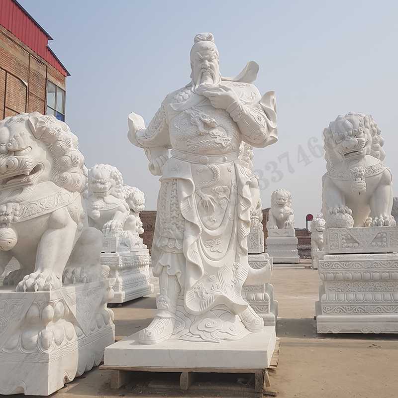 漢白玉關(guān)公像，石雕關(guān)公像，大理石關(guān)公雕像，關(guān)羽雕像，河北石雕關(guān)公廠家2.jpg