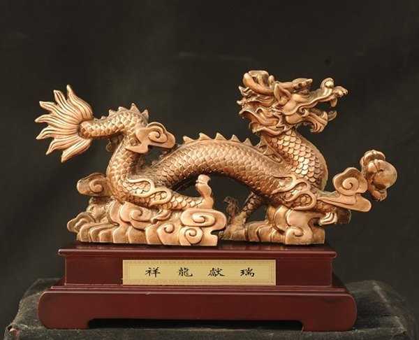 景觀雕塑定制，銅龍擺件
