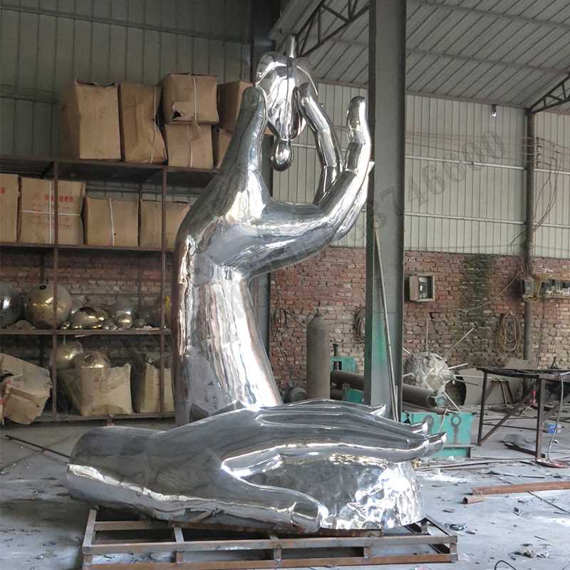 環(huán)保不銹鋼雕塑，不銹鋼水滴雕塑，環(huán)保主題景觀雕塑